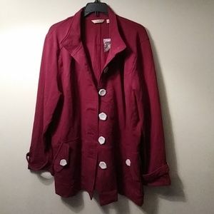 Cranberry button up swing jacket